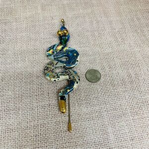 VTG Cynthia Chuang Porcelain Snake Stick Pin Brooch Signed Jewelry 10
